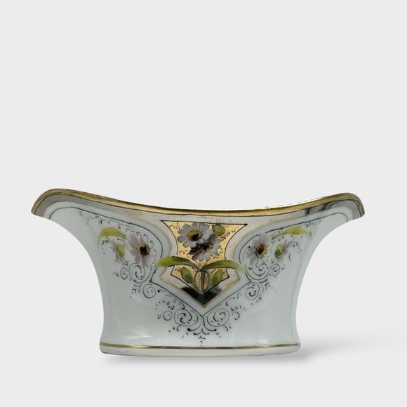Antique STOUFFER Handpainted UNO Favorite Bavaria Sugar Bowl Daisy w/Platinum - Picture 1 of 8